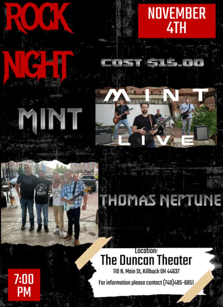 Nov 4 - Mint and Thomas Neptune Band in Concert