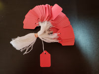 Colored #5 Strung Merchandise Tags - Red, Yellow and Green