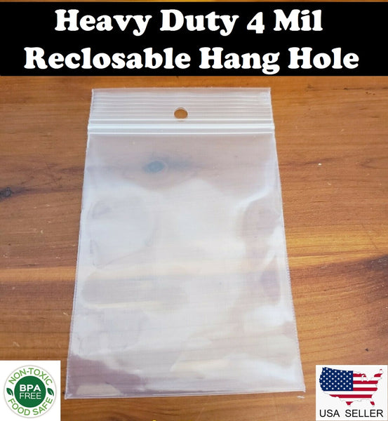 4 mil Heavy Duty Reclosable Bag w/ Hang Hole